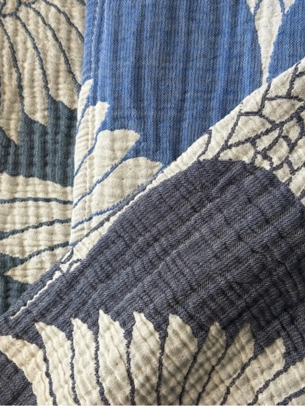 Woven Crane Throw Blanket • 55x77 • Reversible Cotton • Birmingham Drop
